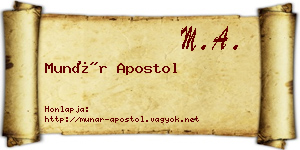 Munár Apostol névjegykártya